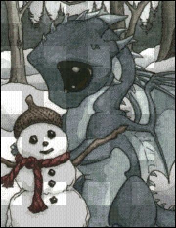 (image for) Baby Dragon with Snowman